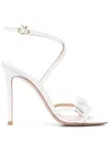 Gianvito Rossi Crystal Strappy Sandals In White