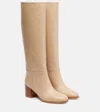 Gianvito Rossi Santiago 60 Leather Knee-high Boots In Neutral