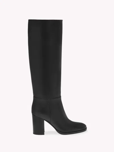 Gianvito Rossi Santiago 85 Leather Knee Boots In Black