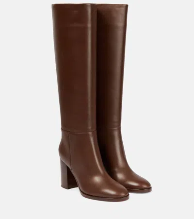 Gianvito Rossi Santiago Knee-high Leather Boots In Brown