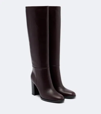 Gianvito Rossi Vanta 95 Patent-leather Knee Boots In Burgundy