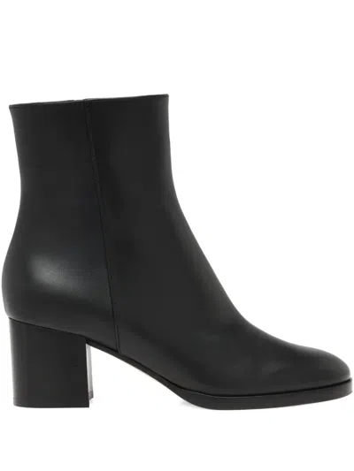 GIANVITO ROSSI SANTIAGO LEATHER ZIP-FASTENING BOOTS