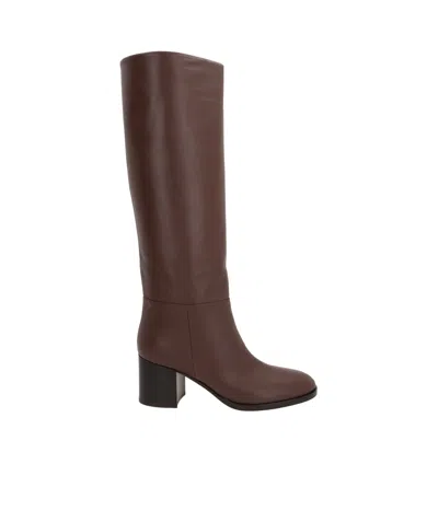 GIANVITO ROSSI SANTIAGO 85MM LEATHER BOOTS