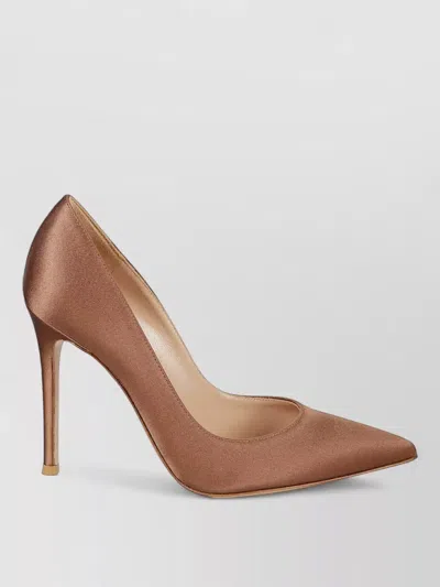 Gianvito Rossi Satin Finish Pointed Toe Pumps Women In Brown