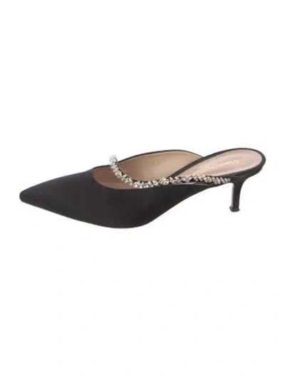 Pre-owned Gianvito Rossi Satin Mules In Black