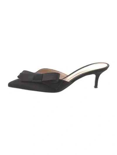 Pre-owned Gianvito Rossi Satin Mules In Black