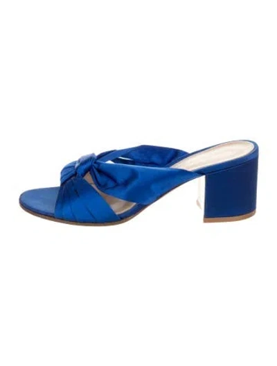 Pre-owned Gianvito Rossi Satin Mules In Blue