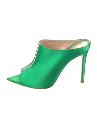 Pre-owned Gianvito Rossi Satin Mules In Green