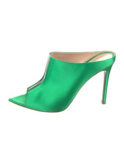 Pre-owned Gianvito Rossi Satin Mules In Green