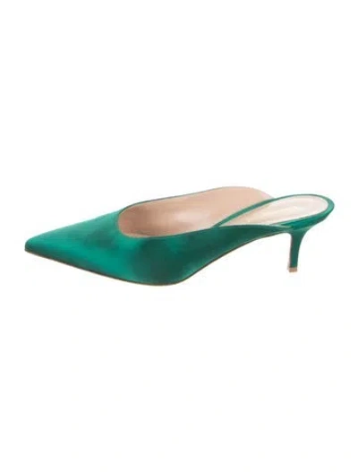 Pre-owned Gianvito Rossi Satin Mules In Green