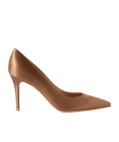 Gianvito Rossi Gianvito 85 Satin Pumps In Brown
