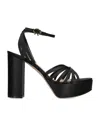 Gianvito Rossi Crepe Ankle-strap Platform Sandals In Black