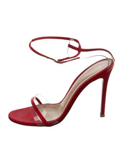 Pre-owned Gianvito Rossi Satin Sandals In Red