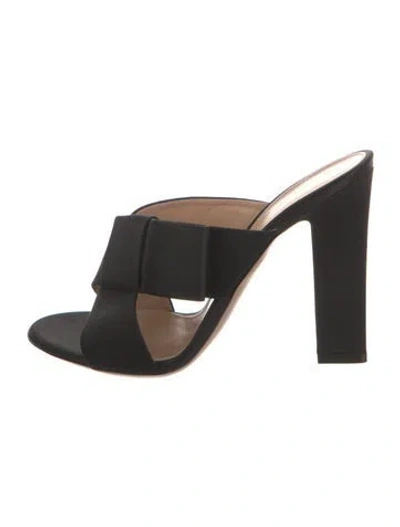 Pre-owned Gianvito Rossi Satin Slides In Black