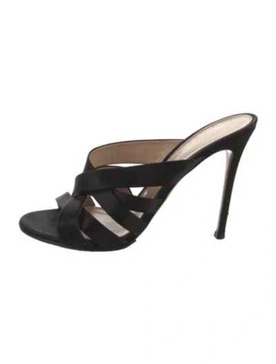 Pre-owned Gianvito Rossi Satin Slides In Black