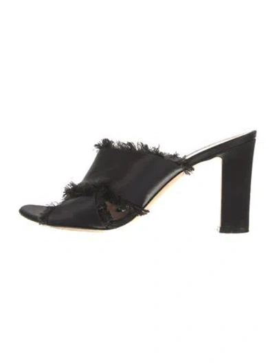 Pre-owned Gianvito Rossi Satin Slides In Black