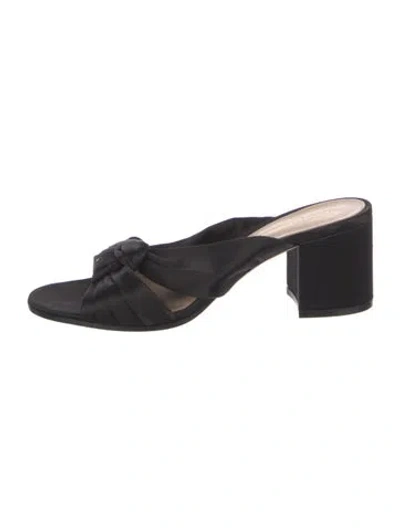 Pre-owned Gianvito Rossi Satin Slides In Black
