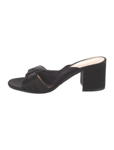 Pre-owned Gianvito Rossi Satin Slides In Black