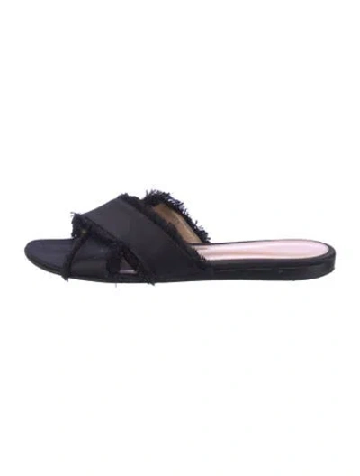 Pre-owned Gianvito Rossi Satin Slides In Blue