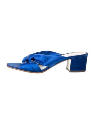 Pre-owned Gianvito Rossi Satin Slides In Blue