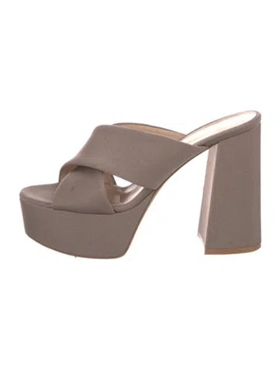 Pre-owned Gianvito Rossi Satin Slides In Gray