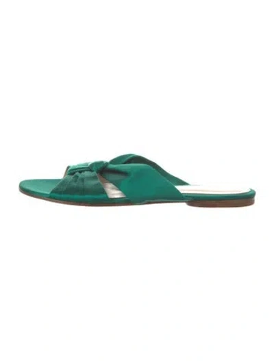 Pre-owned Gianvito Rossi Satin Slides In Green