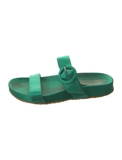 Pre-owned Gianvito Rossi Satin Slides In Green