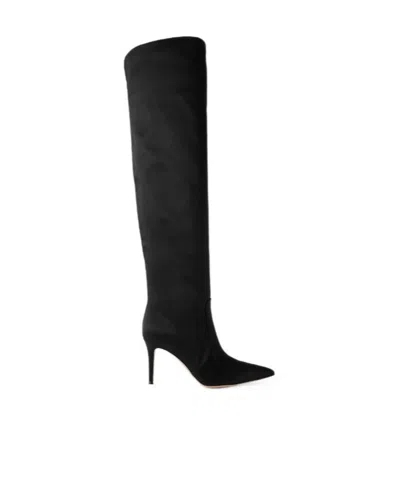 Gianvito Rossi Satin-crepe Over-the-knee Boots In Black