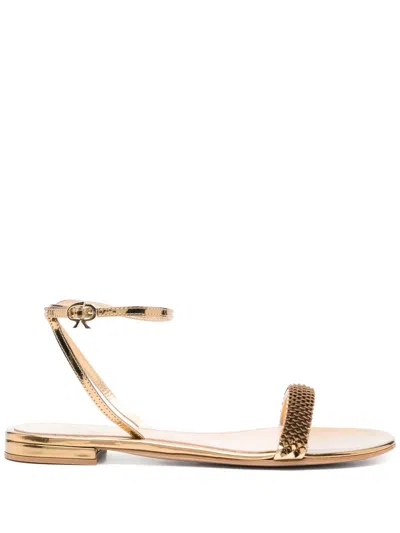 Gianvito Rossi Sequin-embellished Sandals In Gold