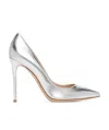 Gianvito Rossi Metallic Napa Open-toe Pumps In White