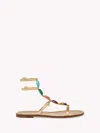 Gianvito Rossi Gemstone Detailed Flat Leather Sandals In Gold