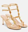 Gianvito Rossi Shanti 70 Embellished Leather Sandals In Gold