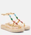 Gianvito Rossi Shanti Embellished Metallic Leather Platform Sandals In Animal Print