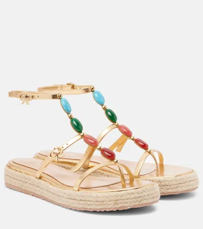 GIANVITO ROSSI SHANTI LEATHER ESPADRILLE SANDALS