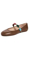 Gianvito Rossi Shanti Embellished Leather Mary Jane Ballet Flats In Multi