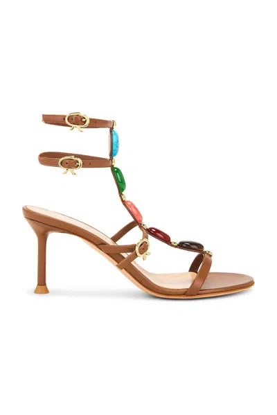 Gianvito Rossi Shanti 70 Embellished Leather Sandals In Brown