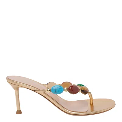 Gianvito Rossi Shanti Pump Sandals In Gold