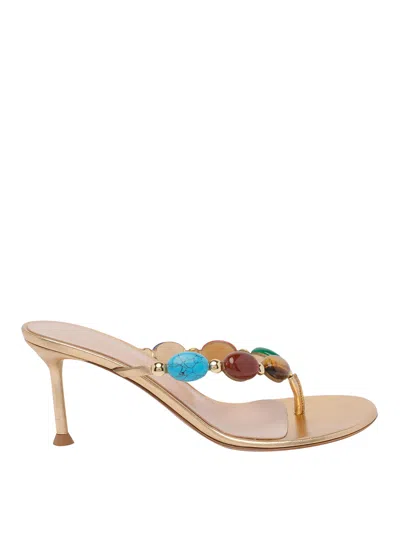 Gianvito Rossi Shanti Pump Sandals In Gold
