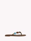 Gianvito Rossi Shanti Thong Embellished Leather Flip Flops In Brown