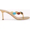Gianvito Rossi Shanti Thong 70 Sandals In Metallic Gold