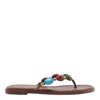Gianvito Rossi Shanti Thong 05 Leather Slides In Brown