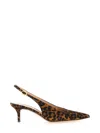 Gianvito Rossi Pointed Logo High-heeled Sandals In Animalier