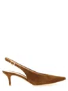 Gianvito Rossi Robbie Pointed Toe Slingback Pumps In Brown