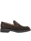 Gianvito Rossi Harris Shearling-lined Suede Loafers In Brown