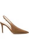 Gianvito Rossi Robbie Pointed Toe Slingback Pumps In Brown