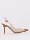 Gianvito Rossi Transparent Pointed Toe Pumps With Buckle Detail In Pink