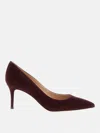 Gianvito Rossi Pointed Toe Suede Stiletto Heel Pumps In Red