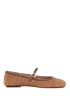 Gianvito Rossi Carla Raffia Ballet Flats In Brown