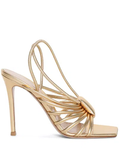 Gianvito Rossi Shoes Nappa Silk In Gold