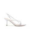 Gianvito Rossi Metallic Nappa Strappy Slingback Sandals In Silver